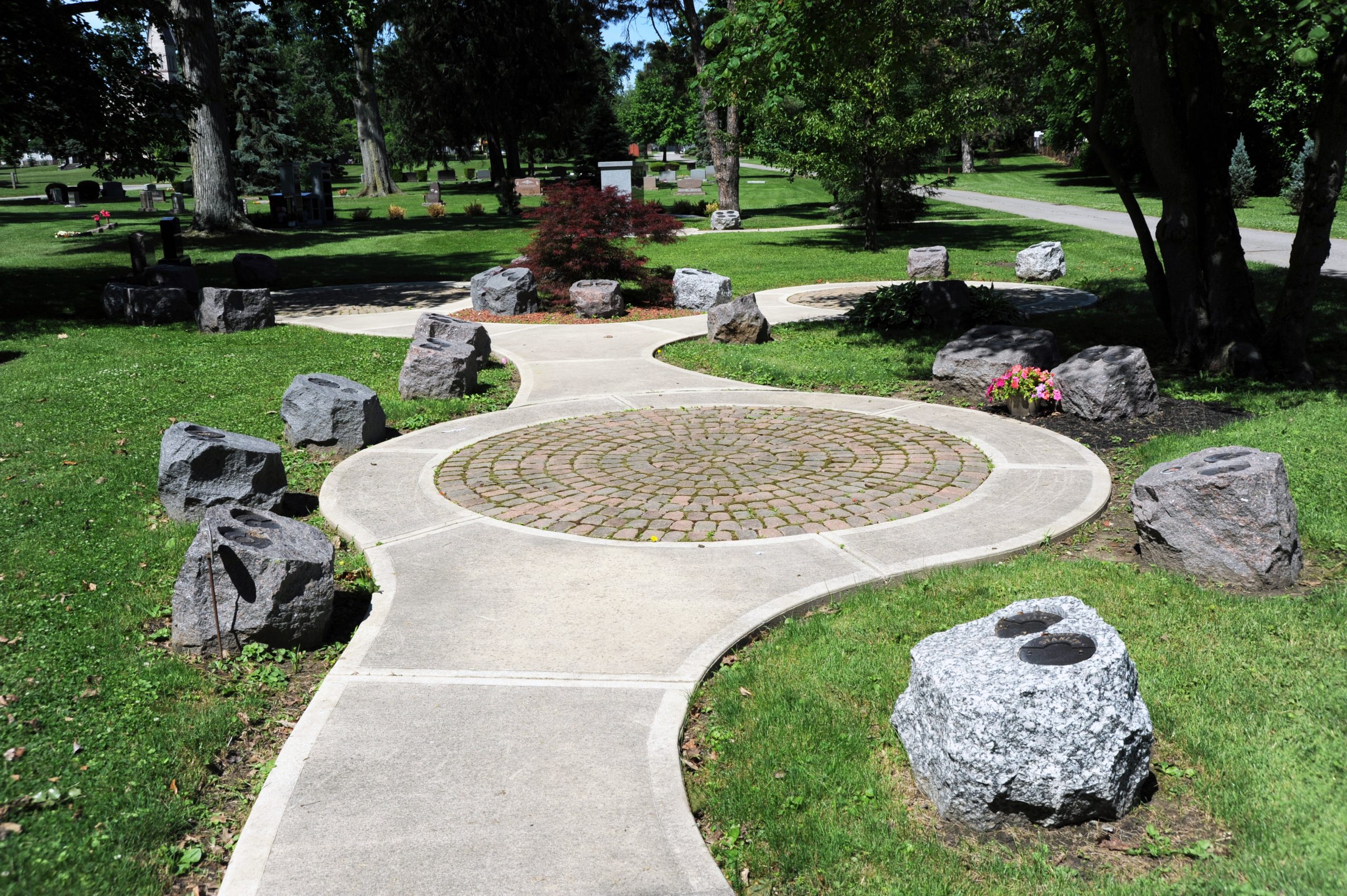 Garden cemetery with Cremation Boulders