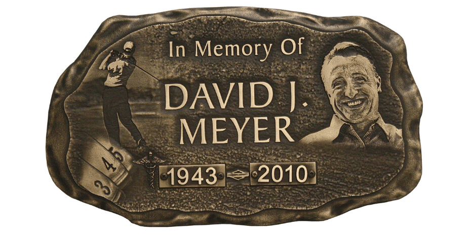 Bronze memorial plaque for cremated remains